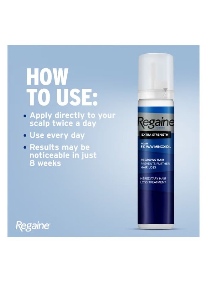 Regaine For Men 5% Extra Strength Hair Foam - 73ml x 3 PACK - Image 2