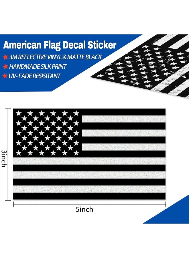 Creatrill Reflective Subdued American Flag Sticker 3" X 5" Tactical Military Flag Usa Decal - Image 2