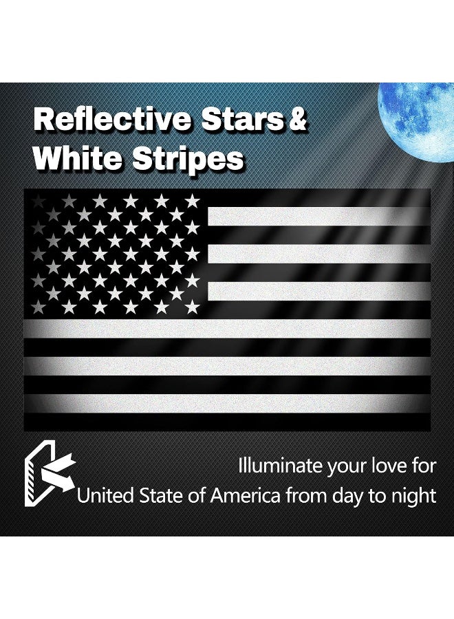 Creatrill Reflective Subdued American Flag Sticker 3" X 5" Tactical Military Flag Usa Decal - Image 3