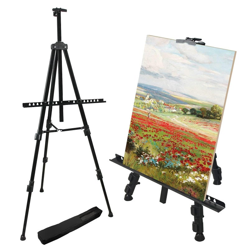 RRFTOK Art Painting Display Easel Stand,72Inches Portable Adjustable Metal Tripod with Artist Easels for Canvases Height from 22-72”for Table-Top/Floor Paint and Displaying,Black - Image 4