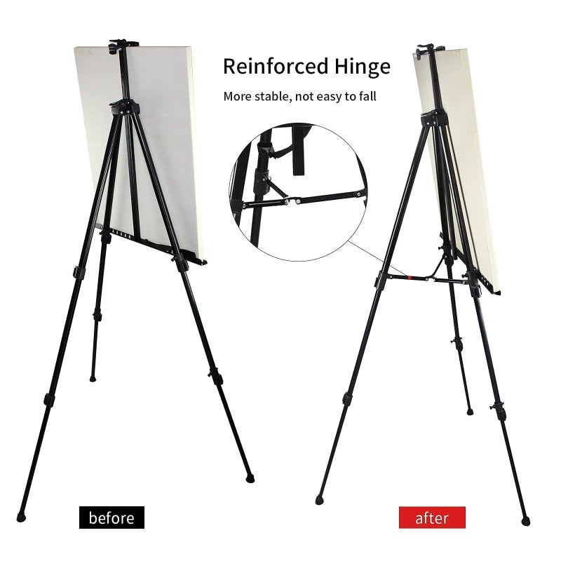 RRFTOK Art Painting Display Easel Stand,72Inches Portable Adjustable Metal Tripod with Artist Easels for Canvases Height from 22-72”for Table-Top/Floor Paint and Displaying,Black - Image 5