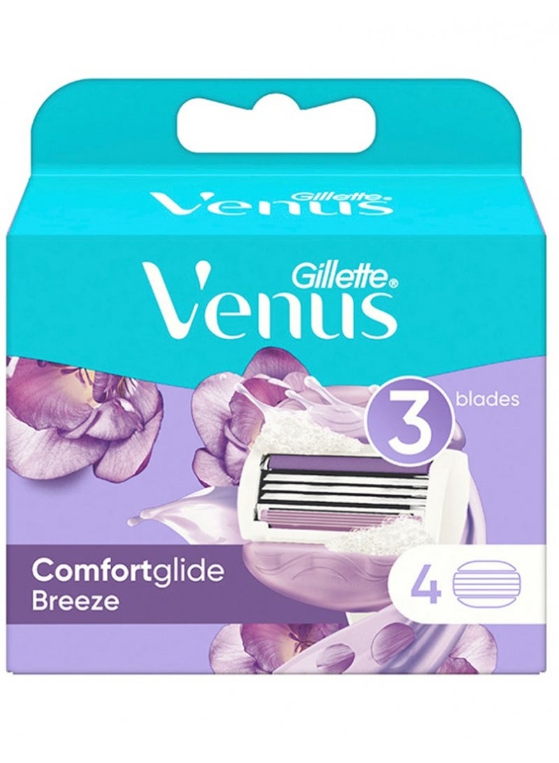 Gillette Venus ComfortGlide Spa Breeze Razor Blades Women, Pack of 4 - Image 1