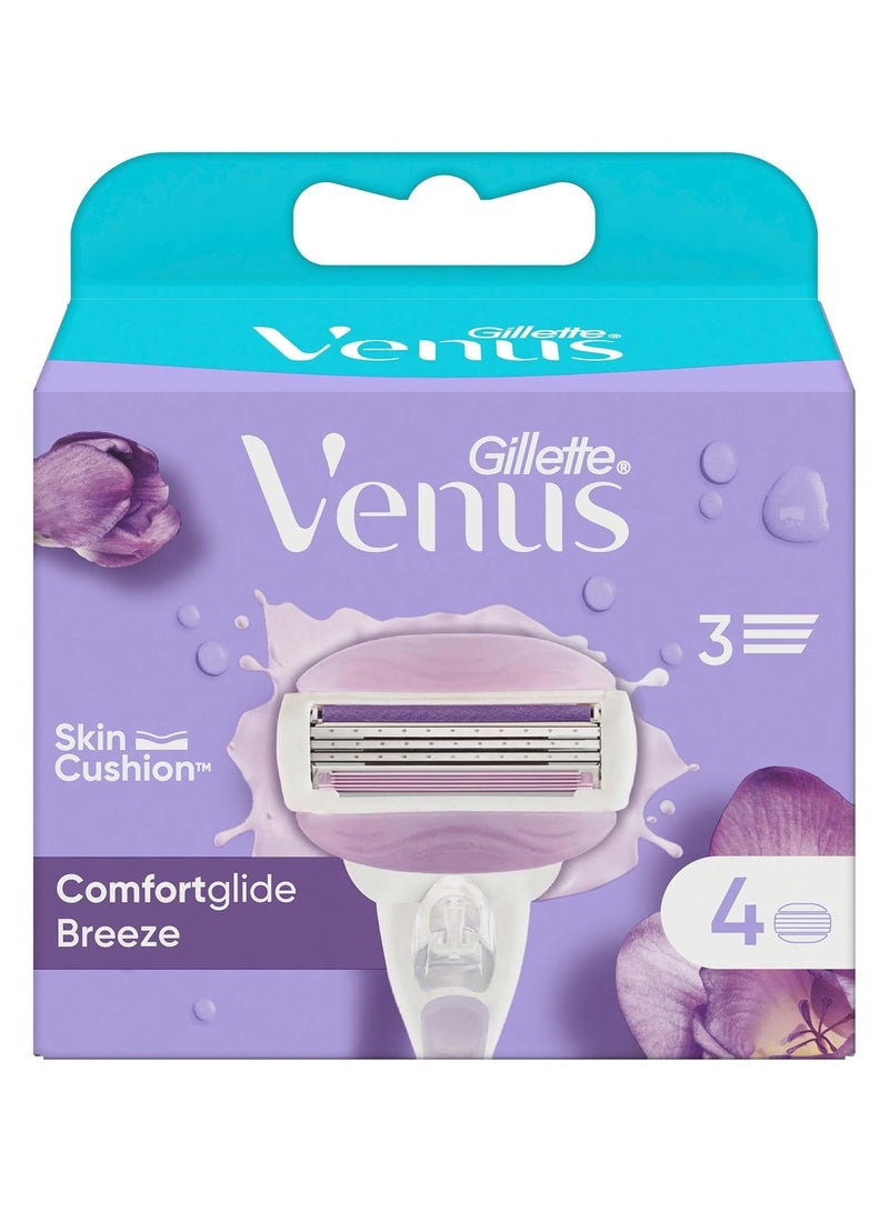 Gillette Venus ComfortGlide Spa Breeze Razor Blades Women, Pack of 4 - Image 2