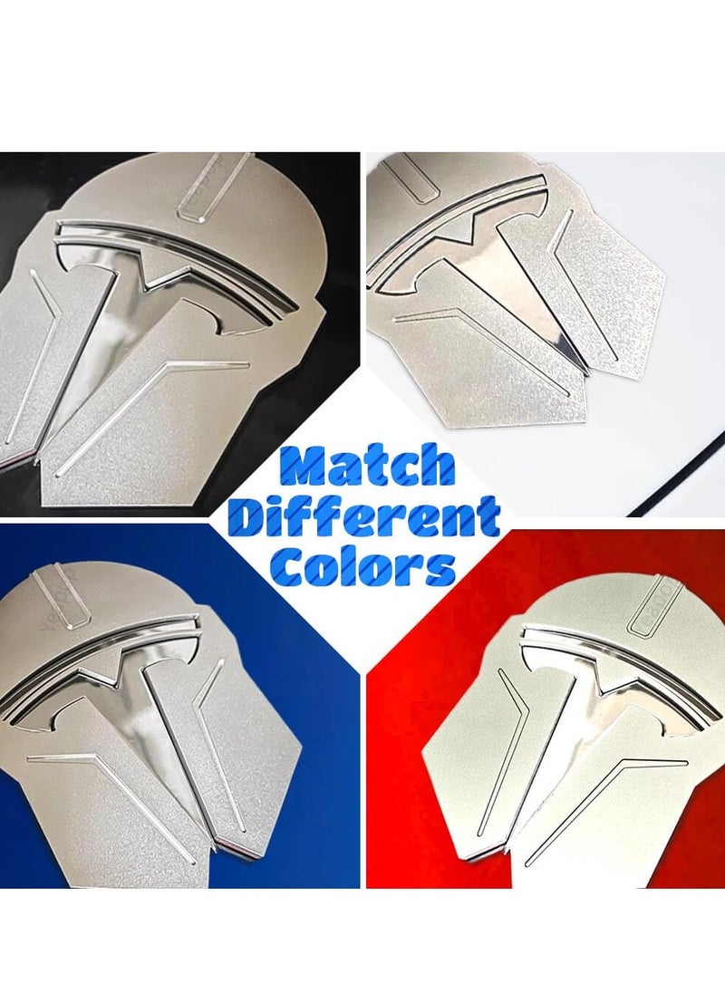 Excefore - 3D Metal Emblem Sticker for Tesla Model 3 and Model Y Front Trunk Logo, Front Hood Badge Decal Logo, T Logo Badge Decal for Tesla, with Tesla Model 3/S/X/Y Series (Silver) - Image 1