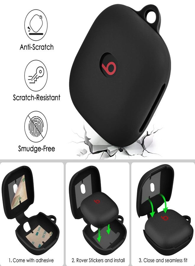 VISOOM Soft Case for Beats Fit Pro 2021 - Silicone Protective Cover for Apple Beats Fit Pro Earbuds With Keychain, Shockproof (Black) - Image 5