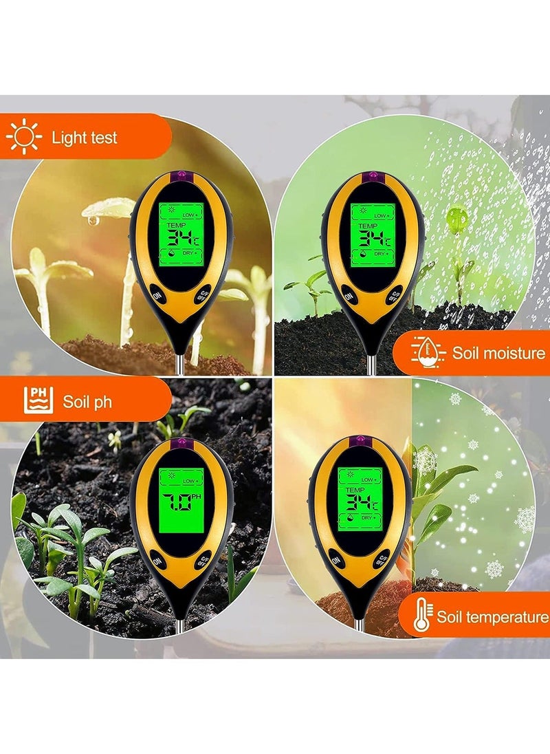 Generic - Soil Moisture Meter, Plant Water Monitor 4-in-1 with pH Tester Meter, Gardening Tool Kits for Plant Care, Great for Garden, Lawn, Farm, Indoor & Outdoor Use - Image 1