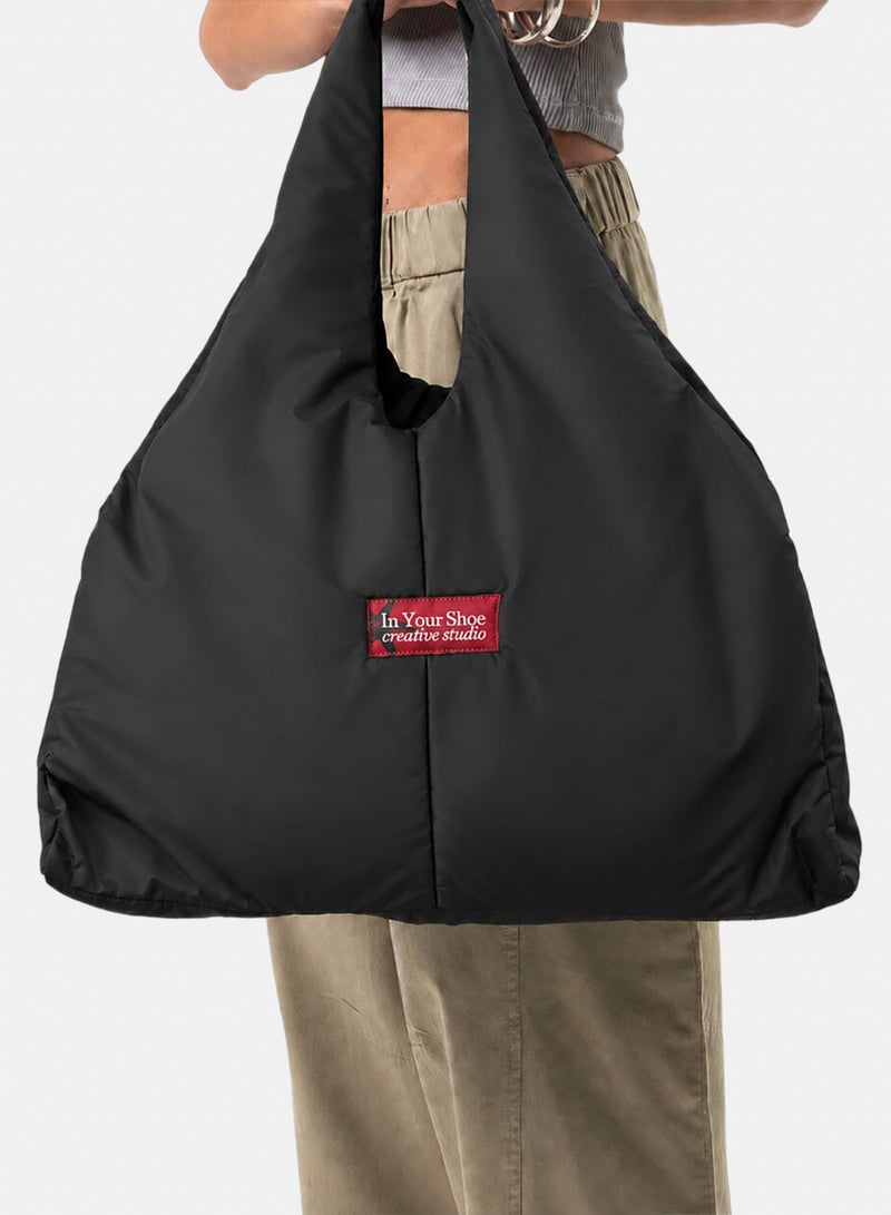 In Your Shoe Black Oversized Gym Tote Bag - Image 2