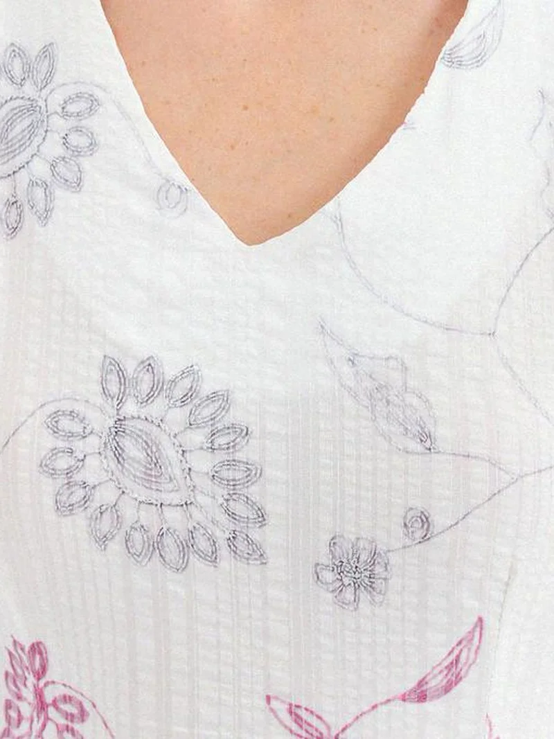 BIG DART BDART Embroidered Floral V-neck Mini Dress