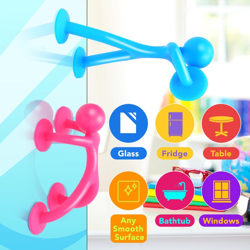 Richtim Suction Cup Fidget Sensory Toys: 48 Pack Suction Cup People Toys Fidget Toy for Autism Autistic ADHD Kids Ages 3+, Creative Travel Toy Idea for Boys Girls, Easter Basket Stuffers Egg Fillers - Image 4