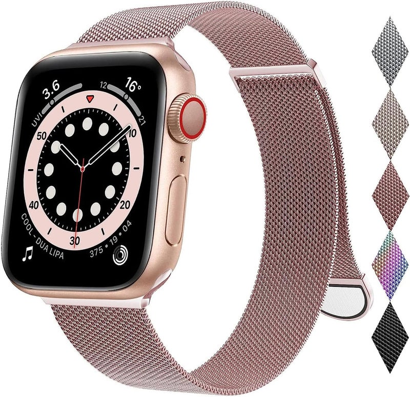 أنيوغرو متوافق مع سوار Apple Watch بمقاسات 49 مم و46 مم و44 مم و42 مم و41 مم و40 مم و38 مم للنساء والرجال، حزام معدني من الفولاذ المقاوم للصدأ مغناطيسي لسلسلة Ultra 3/2/1 و11 و10 و9 و8 و7 و6 و5 و4 و3 و2 وSE - Image 1