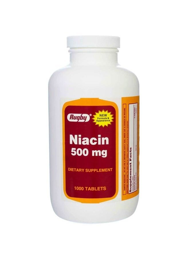 RUGBY LABORATORIES - Rugby Niacin 500 mg 1000 Tabs Pack of 2 - Image 1