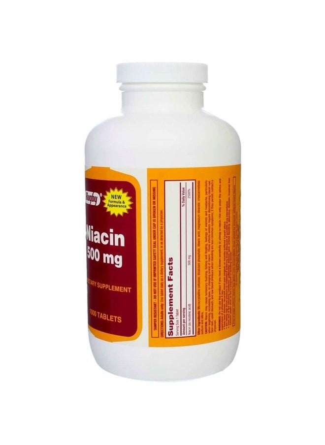 RUGBY LABORATORIES - Rugby Niacin 500 mg 1000 Tabs Pack of 2 - Image 1