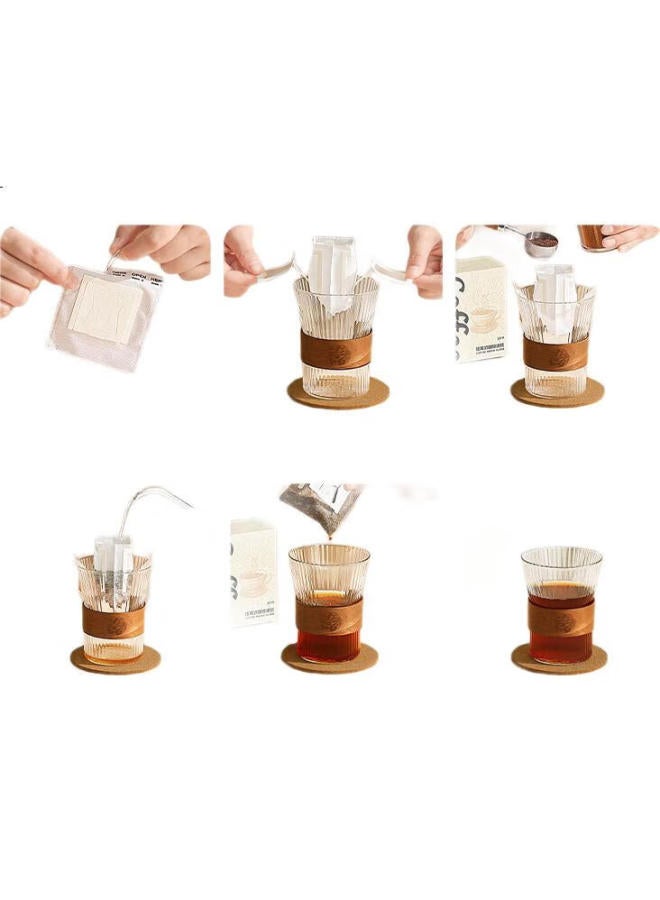 Pakchoice Hanging Ear Coffee Filter Paper Portable Drip Coffee Filter Cup Filter Net Coffee Powder Filter Bag 50 Pieces - Image 3