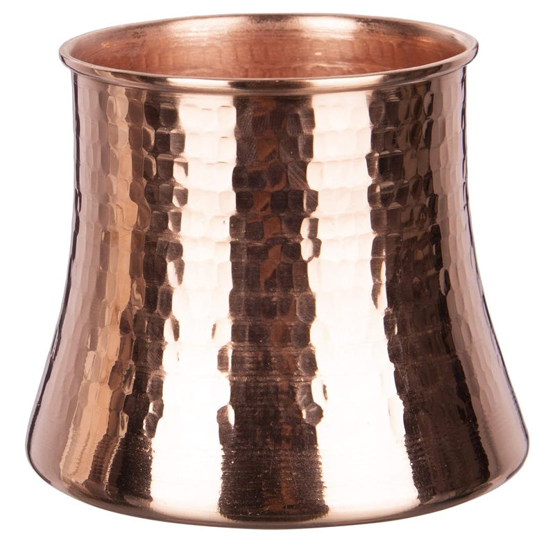 Coppre Handmade Copper Concave Tumbler 450 ml 1Piece - Image 1