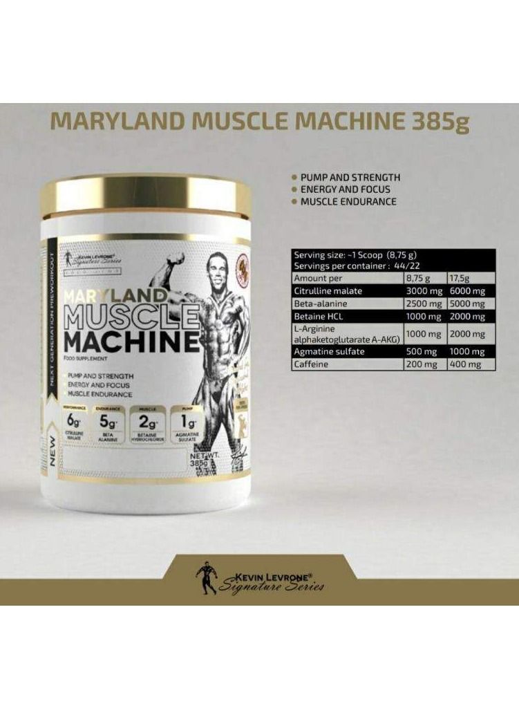 Kevin Levrone Muscle Machine Pre-Workout – Power, Strength & Muscle-Building Performance Formula (385g- Fruit  Massage Flavour) - Image 2