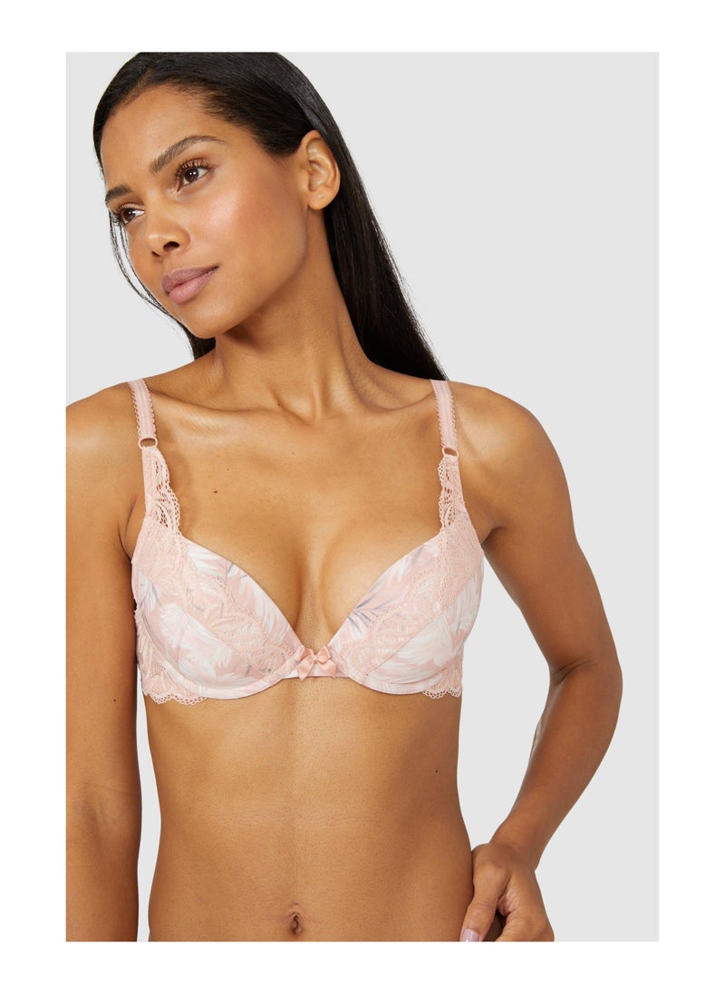 DEBENHAMS - Kani Leaf Print Plunge Bra - Image 1