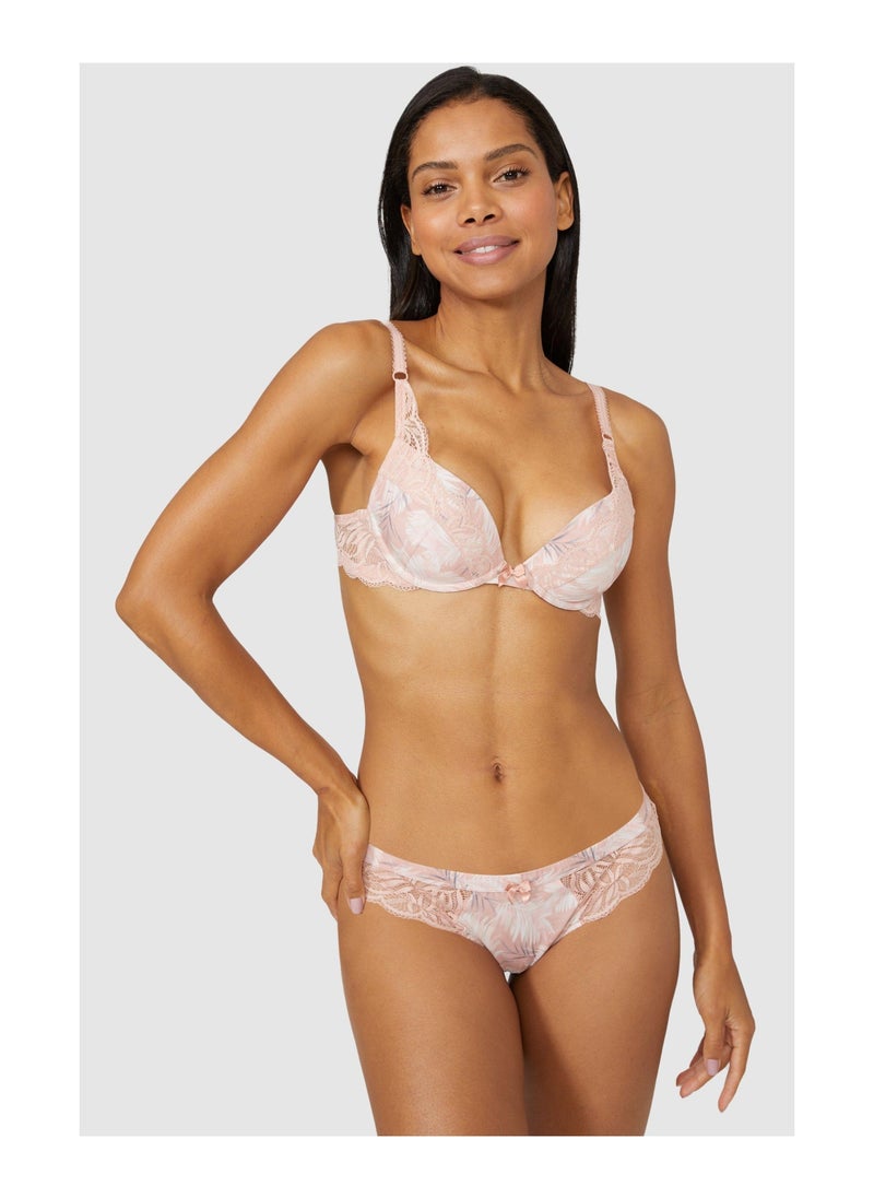 DEBENHAMS - Kani Leaf Print Plunge Bra - Image 1
