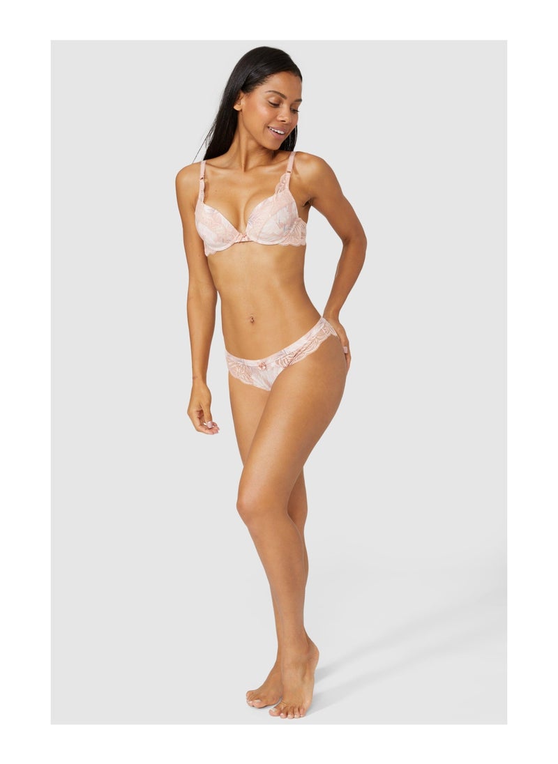 DEBENHAMS - Kani Leaf Print Plunge Bra - Image 1