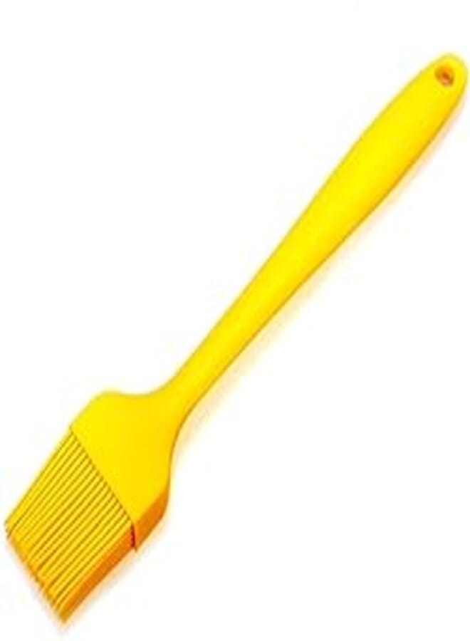 Silicone Basting Grill BBQ Sauce Baking Brush-Large Oil Brush-Perfect for Food,Marinating Meat,Steaks and Pastries(Yellow)