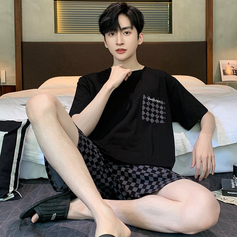 Men's Summer Modal Sleepwear Set (Short Sleeve & Shorts) - Cooling Ice Silk - Image 1