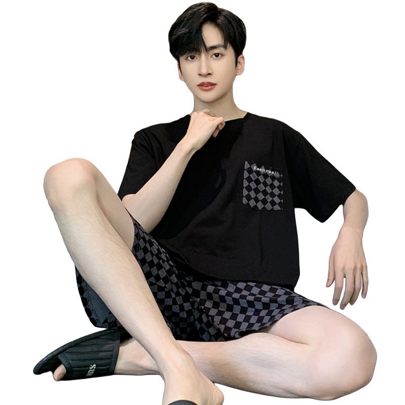 Men's Summer Modal Sleepwear Set (Short Sleeve & Shorts) - Cooling Ice Silk - Image 5