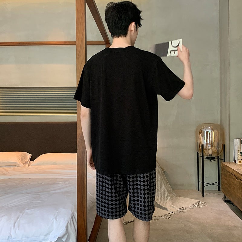 Men's Summer Modal Sleepwear Set (Short Sleeve & Shorts) - Cooling Ice Silk - Image 4