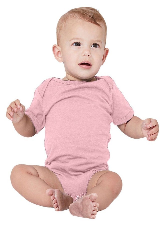 BELLA+CANVAS Bella + Canvas Infant Jersey Short-Sleeve One-Piece 12-18MOS PINK - Image 1