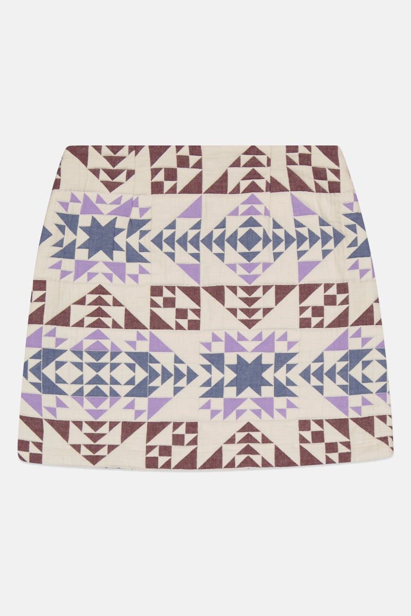promod Women Geometric Print Mini Skirt, Multicolor - Image 3