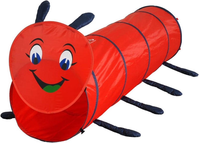 GigaTent GigaTent 6 Foot Pop Up Kids Play Tunnel  Red Caterpillar Hide and Seek Tube for Babies Toddlers Dogs and Pets  Indoor or Outdoor Adventure Folds Flat Carrying Bag Included  - Image 1
