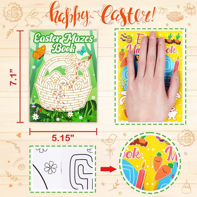 Winrain 4PCS Easter Basket Stuffers Maze Books for Kids, Children Crafts Games Activities, Ages 3-5, 4-8, 6-8, 8-12(160 Mazes of 4 Difficulty Levels) - Image 5