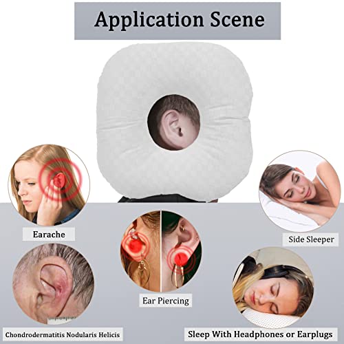 Wuronsa Ear Piercing Pillow for Side Sleepers, Pillow with an Ear Hole for CNH and Ear Pain Ear Inflammation Pressure Sores, O-Shaped Side Sleeping Pillow, Ear Guard Pillow - Image 2