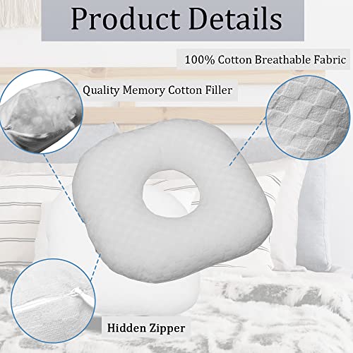 Wuronsa Ear Piercing Pillow for Side Sleepers, Pillow with an Ear Hole for CNH and Ear Pain Ear Inflammation Pressure Sores, O-Shaped Side Sleeping Pillow, Ear Guard Pillow - Image 4