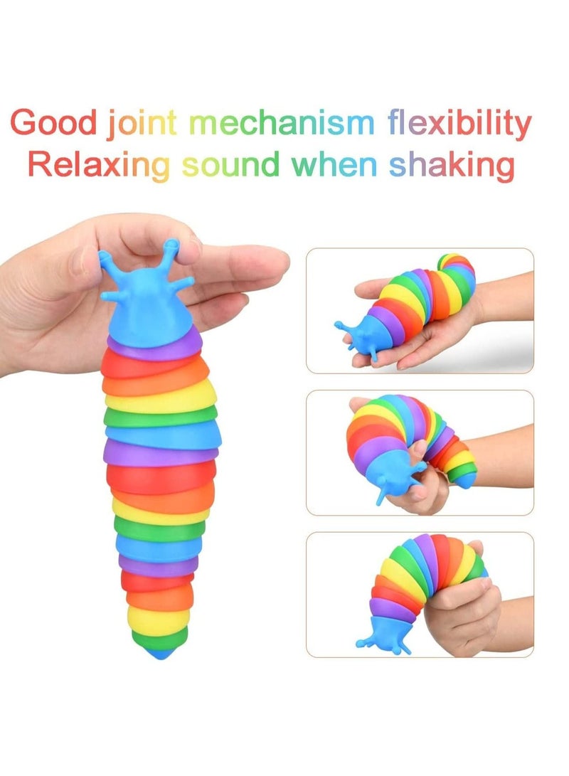 قبو سحري Fidget Slug,Fidget toys Set,3D Printed Articulated Sticky Stretch Slug Fidget Toy,Sensory Toys for Children & Adults, Autistic,Friendly Articulated Slug - Fidget Toy - Image 2