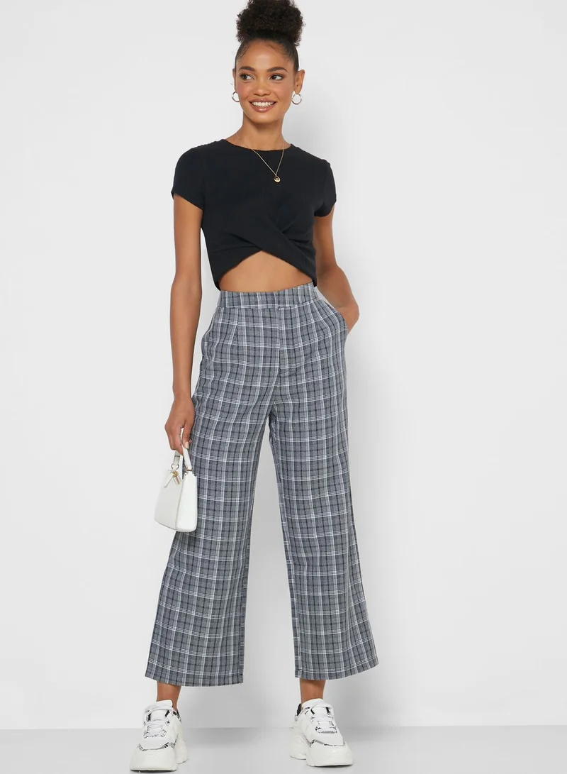 Ginger Checked Wide Leg Pants