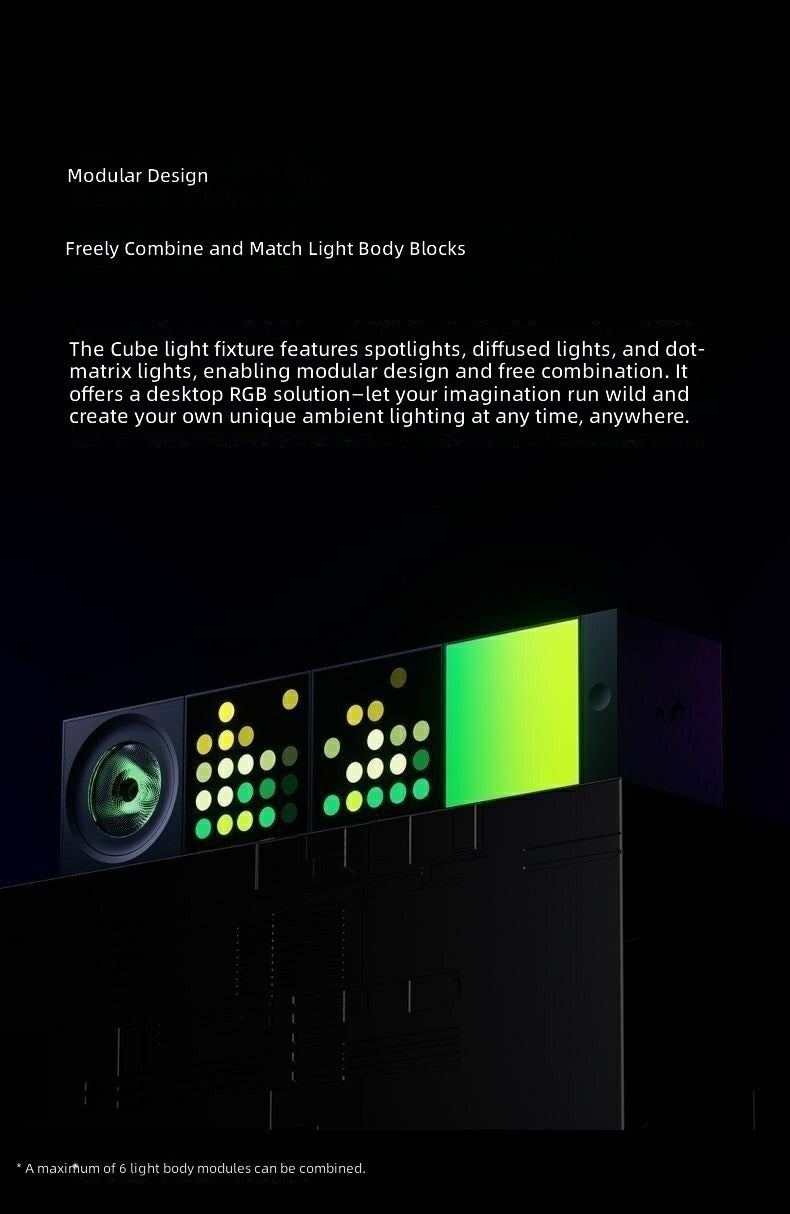 Yeelight Smart LED Cube Light - Dot Matrix Color Changing Desktop Atmosphere Lamp, HomeKit Compatible - Image 3