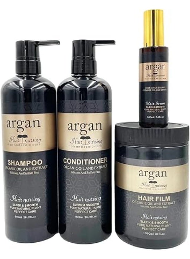 أرغان العناية بالشعر بالأرغان: النظام الأمثل من أربع خطوات لشعر ناعم وأملس