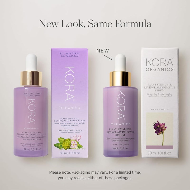 KORA Organics Plant Stem Cell Retinol Alternative Serum, Firming Face Serum, Repair Signs of Aging, Promotes Radiant Skin, Certified Organic, Cruelty Free - Smoothening Retinol for Face - 1.01 fl oz - Image 2
