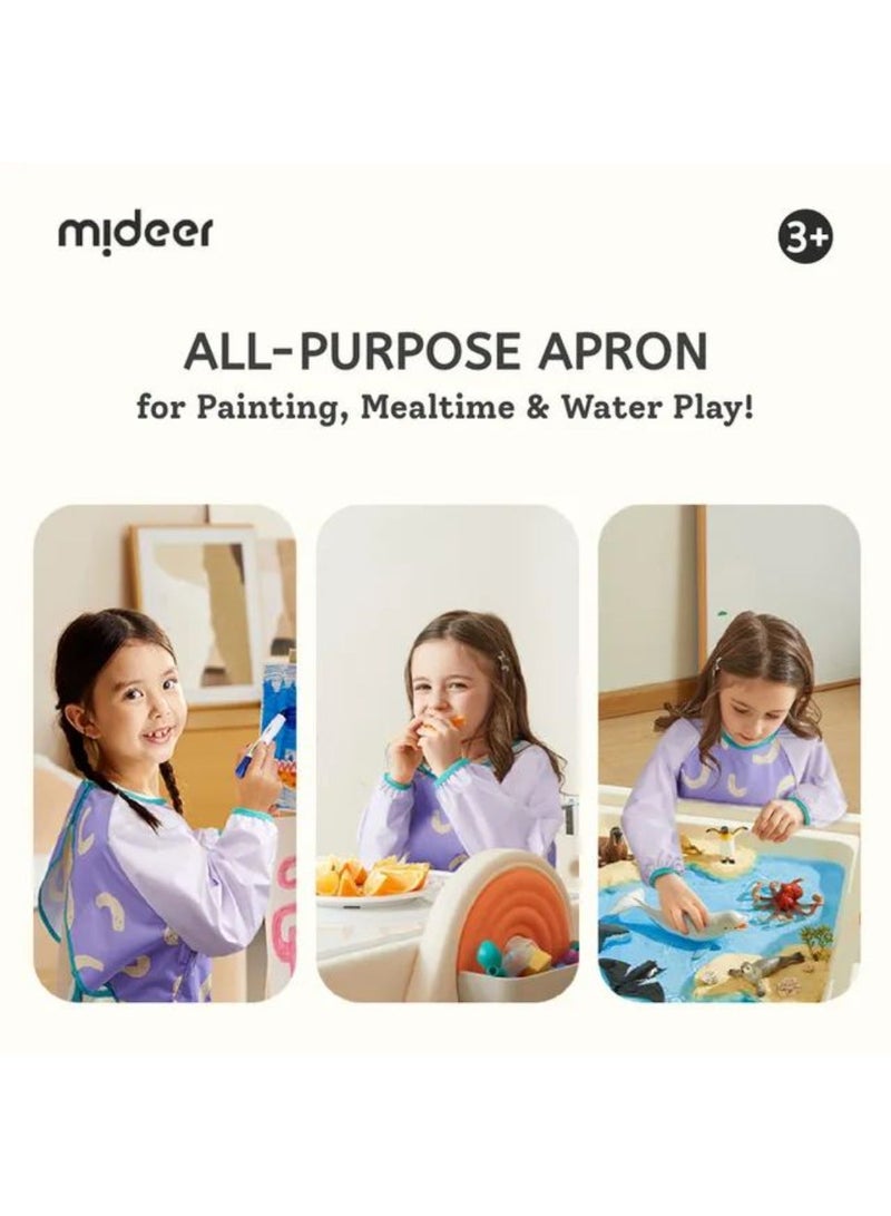 MiDeer مئزر فني مقاوم للماء للأطفال - لون ليموني أخضر بأكمام طويلة مع جيوب عميقة - خفيف الوزن، قابل للتنفس، ومقاوم للبقع للأطفال من عمر 3 إلى 8 سنوات - Image 4