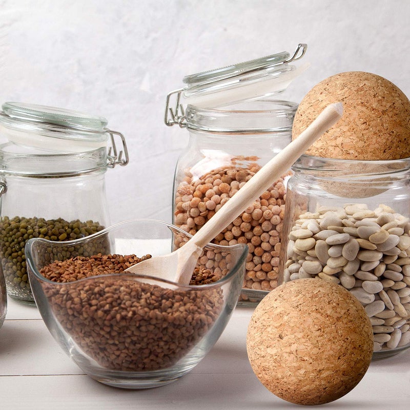 Shappy 2 Pieces Cork Ball Wooden Cork Ball Stopper for Wine Glass Decanter Stopper Replacement Wine Carafe Decanter Bottle Replacement for Christmas Holiday Party Supply (2.4 Inch/ 6.1 cm) - Image 4