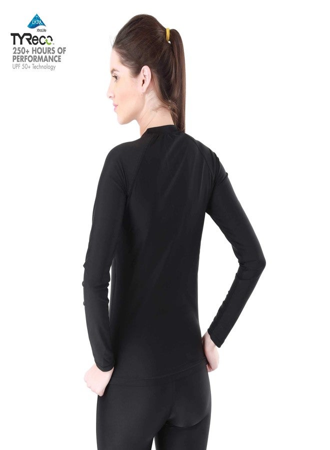 TYR Nylon Eco Long Sleeve Rashguard, L/36 (Black) - Image 2