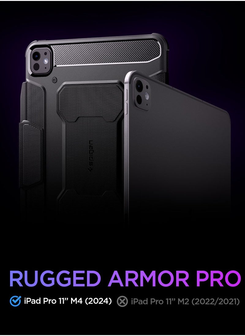 Spigen Rugged Armor Pro for iPad Pro 11 inch Case Cover (2024) M4 with Pencil holder - Black  - Image 2