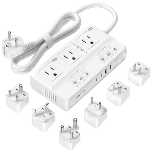VINTAR 220V to 110V Voltage Converter, VINTAR 2000W Universal Travel Adapter Voltage Converter US to Europe, International Step Down Transformer Power Converters Adapter Combo for EU UK JP AU in SA - Image 1
