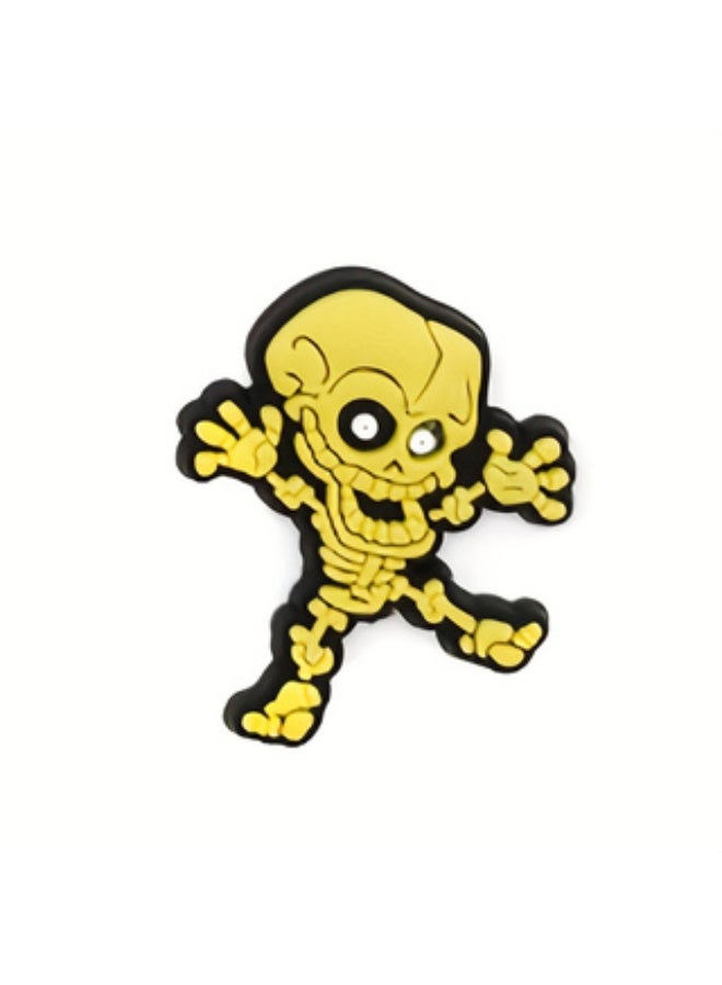 20 Pcs Gothic Halloween Skull PVC Shoe Charms Set, Spooky Pumpkin Reaper Skeleton Cartoon Croc Charms, Detachable Clog Sandal DIY Decor Accessories For Halloween Party Favors - Image 4