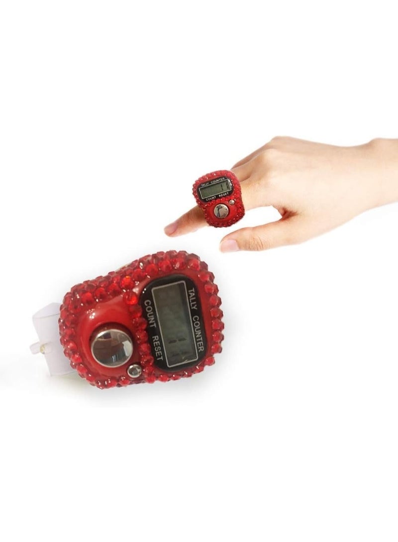 SUKILO 5-Digit Digital LED Finger Counter – 1 Pcs Mechanical Manual Tally Counter – Adjustable Ring – Portable Lap Tracker – Easy Reset Clicker – Fashion Bling Design – Multicolor - Image 3
