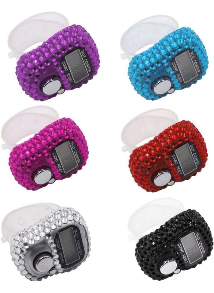 SUKILO 5-Digit Digital LED Finger Counter – 1 Pcs Mechanical Manual Tally Counter – Adjustable Ring – Portable Lap Tracker – Easy Reset Clicker – Fashion Bling Design – Multicolor - Image 1
