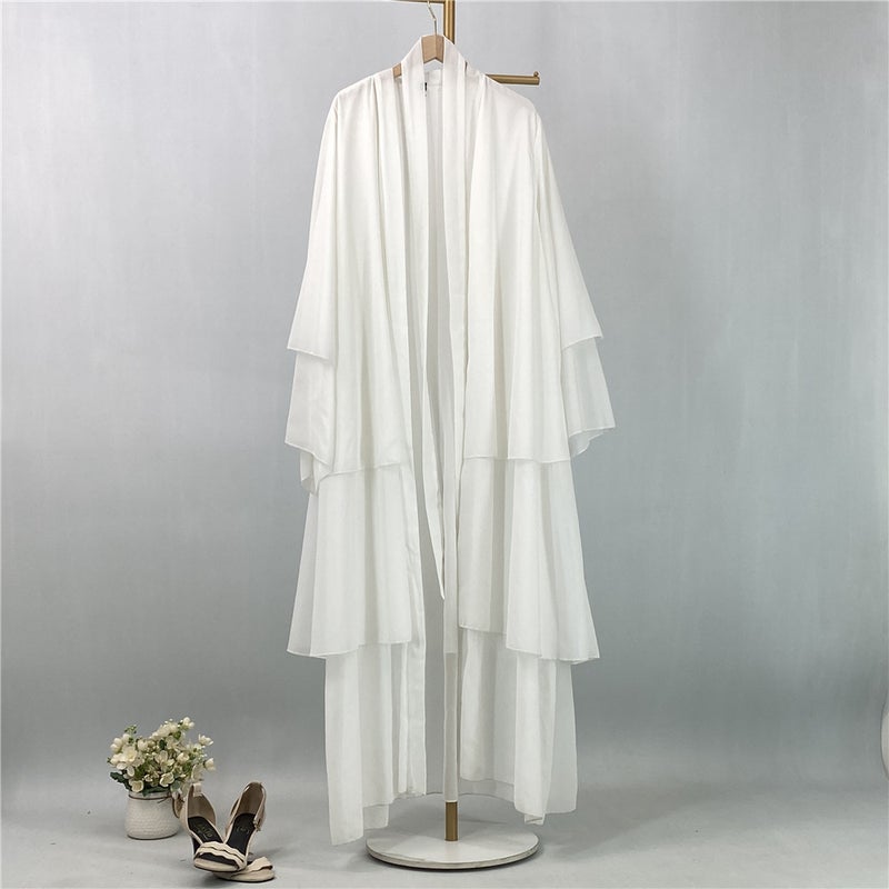 monica fashion Simple Solid Color Chiffon Cardigan - Image 2