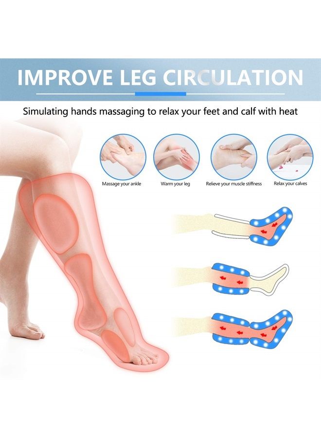 CINCOM Leg Massager with Heat for Circulation and Pain Relief - Air Compression Massage for Foot & Calf - Gifts for Mom and Dad - Image 2
