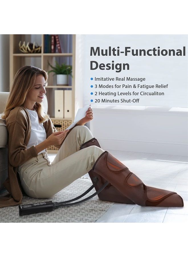 CINCOM Leg Massager with Heat for Circulation and Pain Relief - Air Compression Massage for Foot & Calf - Gifts for Mom and Dad - Image 1