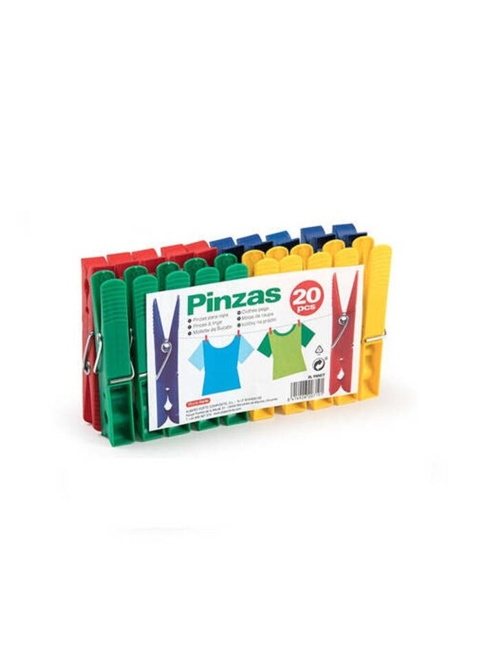 Plastic Forte Multicolor Clothes Pegs, Pack Of 20
