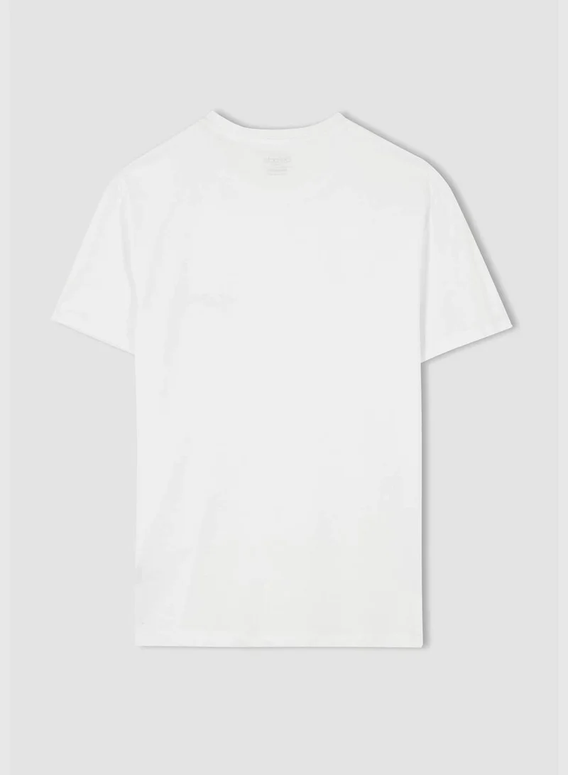 ديفاكتو Regular Fit Crew Neck Printed Cotton Combed T-Shirt